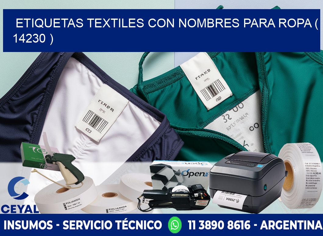ETIQUETAS TEXTILES CON NOMBRES PARA ROPA ( 14230 )