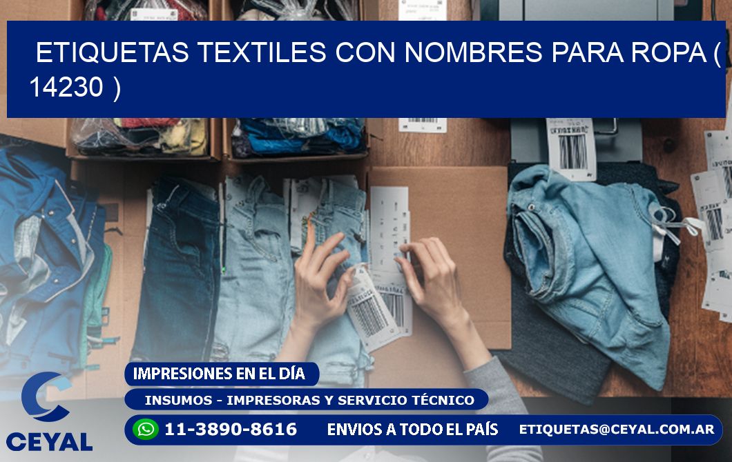 ETIQUETAS TEXTILES CON NOMBRES PARA ROPA ( 14230 )