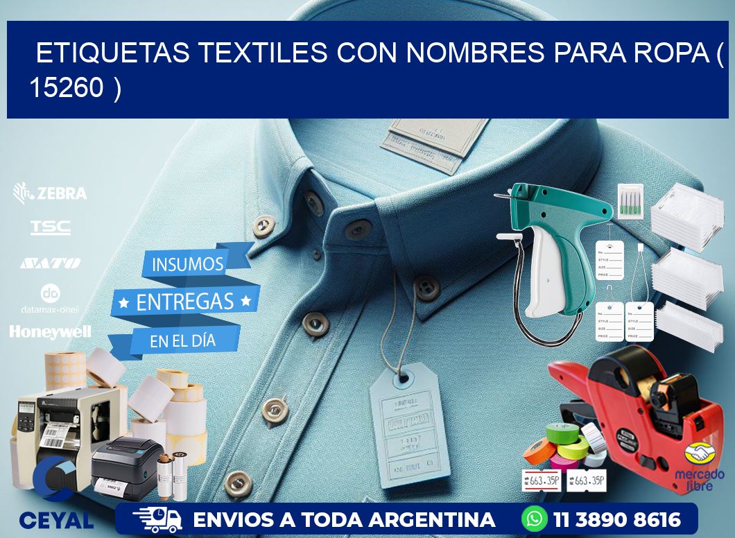 ETIQUETAS TEXTILES CON NOMBRES PARA ROPA ( 15260 )