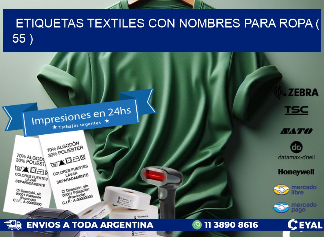 ETIQUETAS TEXTILES CON NOMBRES PARA ROPA ( 55 )