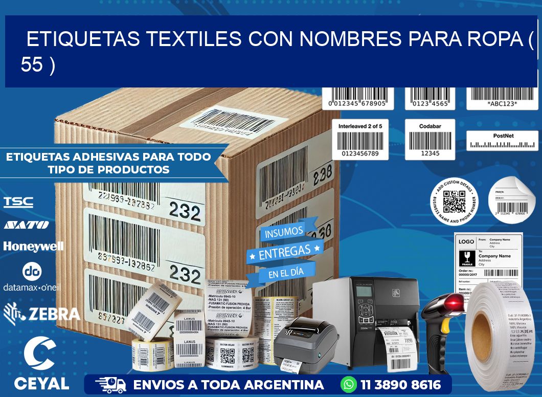 ETIQUETAS TEXTILES CON NOMBRES PARA ROPA ( 55 )