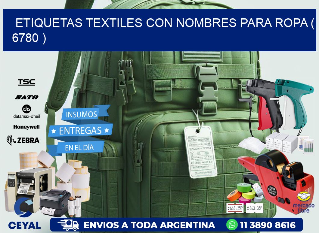 ETIQUETAS TEXTILES CON NOMBRES PARA ROPA ( 6780 )