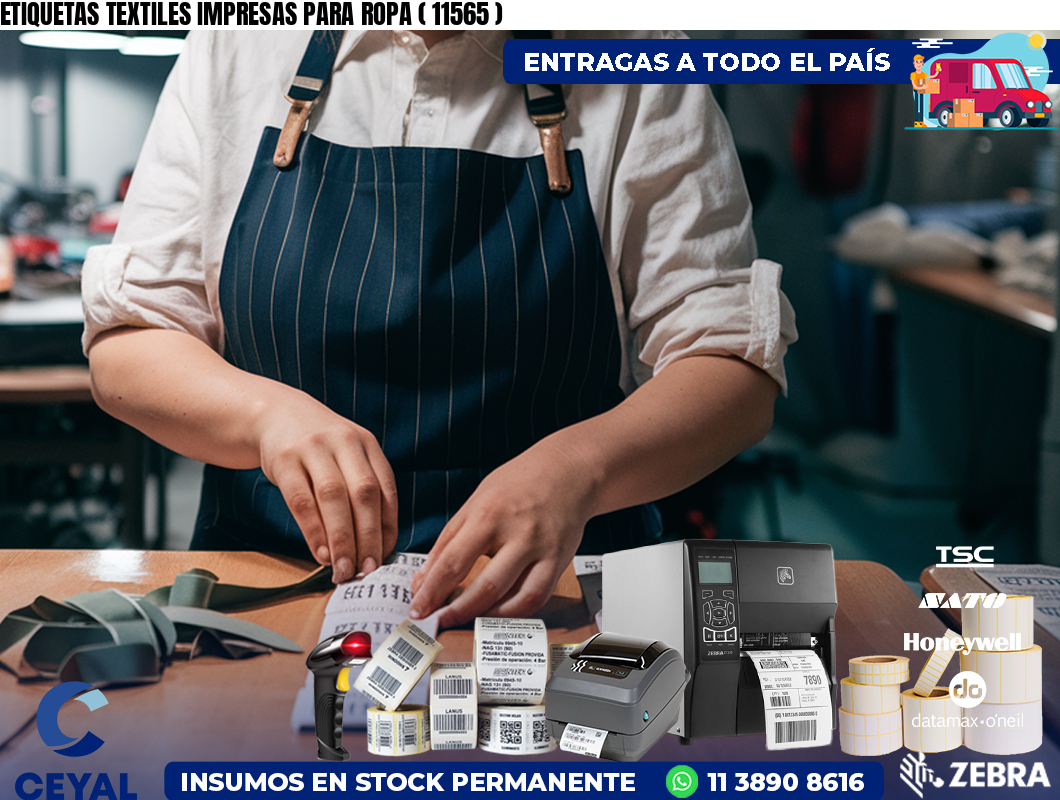 ETIQUETAS TEXTILES IMPRESAS PARA ROPA ( 11565 )
