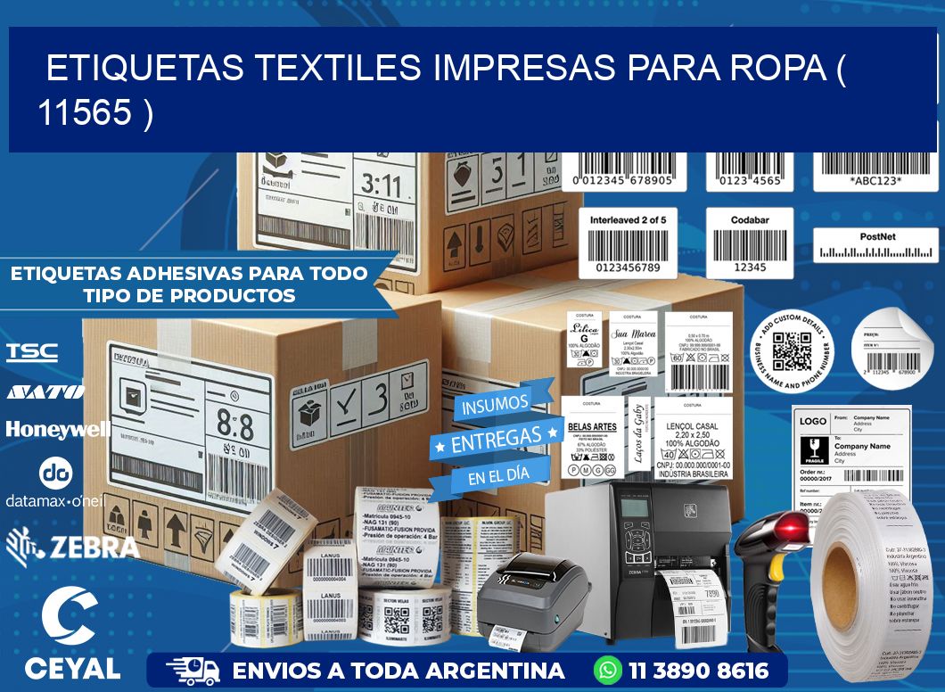 ETIQUETAS TEXTILES IMPRESAS PARA ROPA ( 11565 )