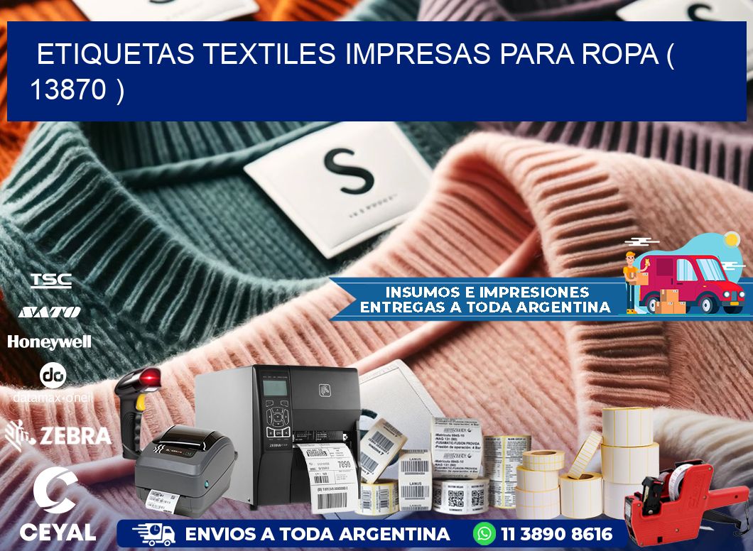 ETIQUETAS TEXTILES IMPRESAS PARA ROPA ( 13870 )