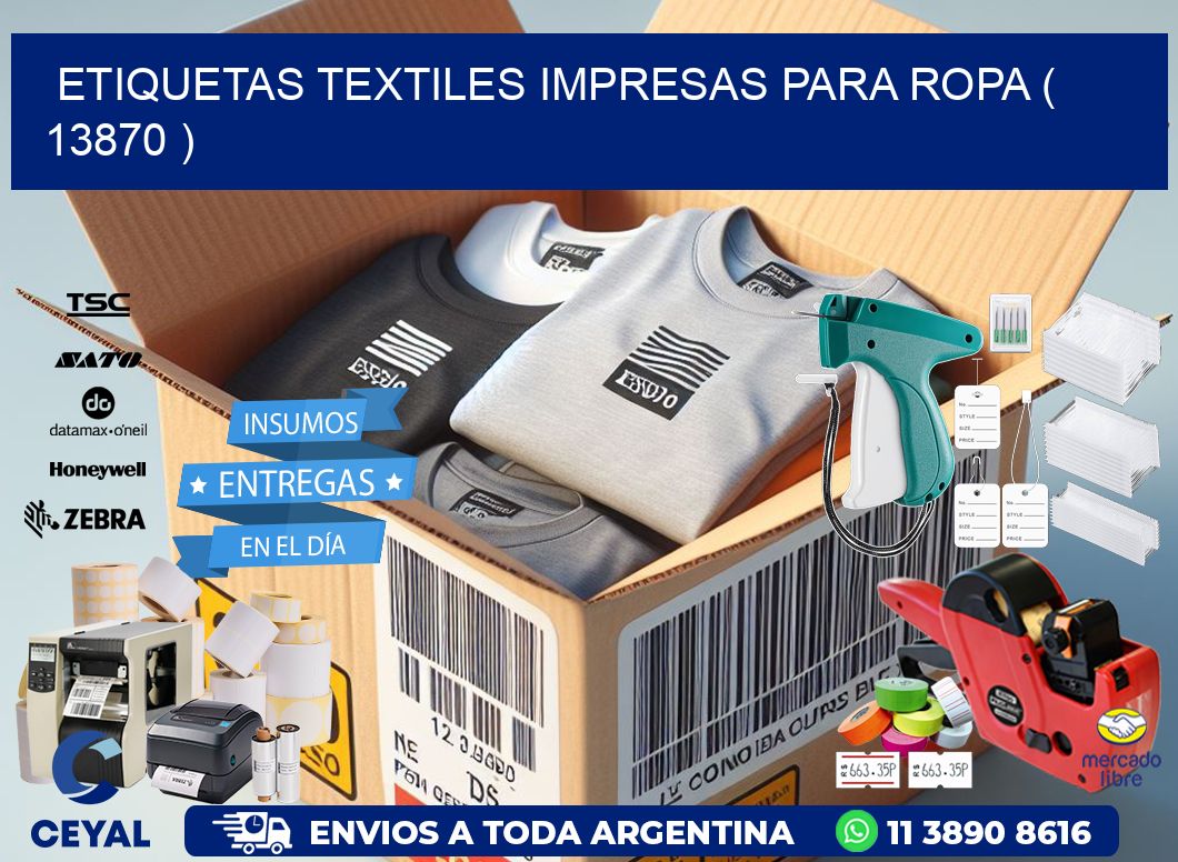 ETIQUETAS TEXTILES IMPRESAS PARA ROPA ( 13870 )