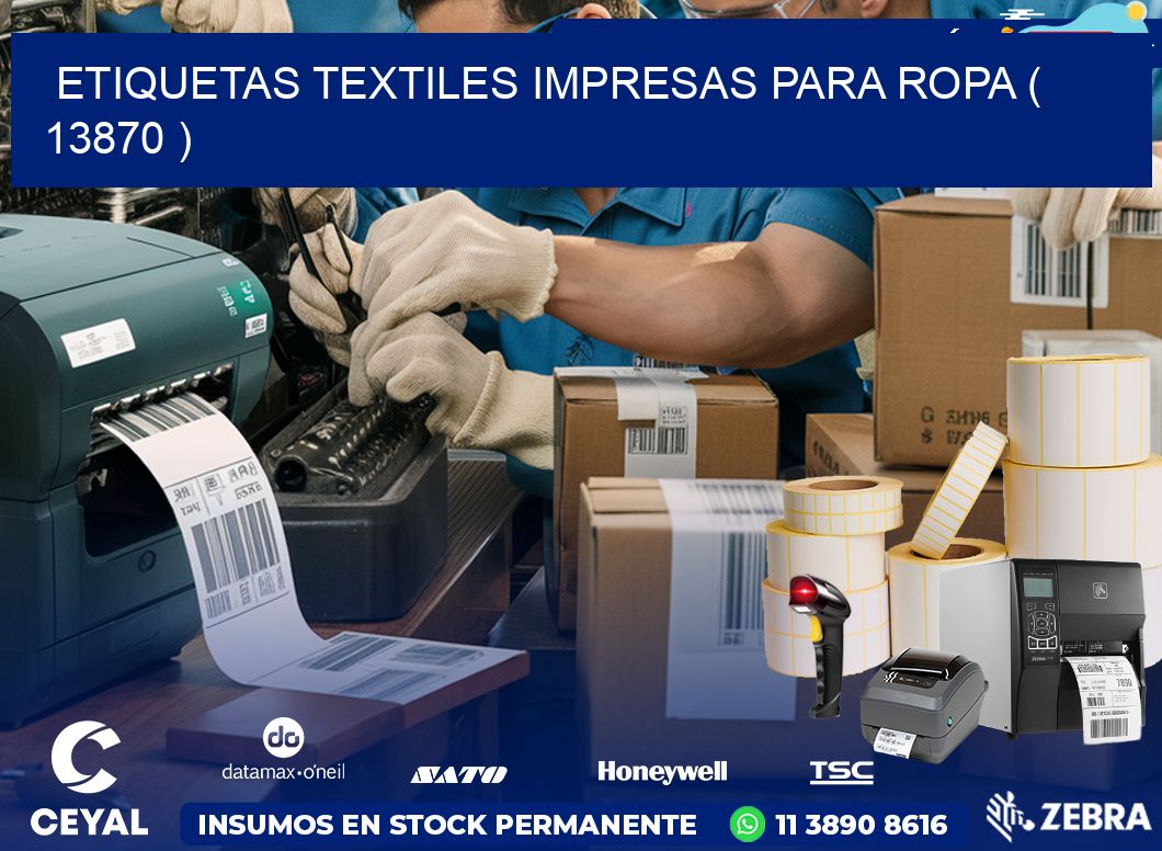 ETIQUETAS TEXTILES IMPRESAS PARA ROPA ( 13870 )
