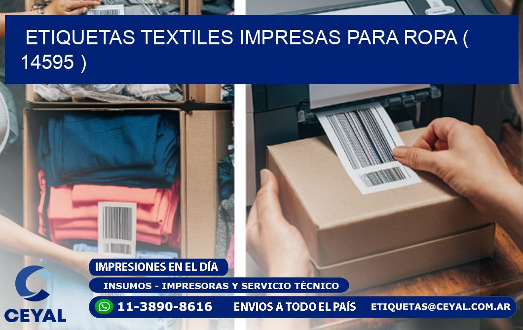 ETIQUETAS TEXTILES IMPRESAS PARA ROPA ( 14595 )