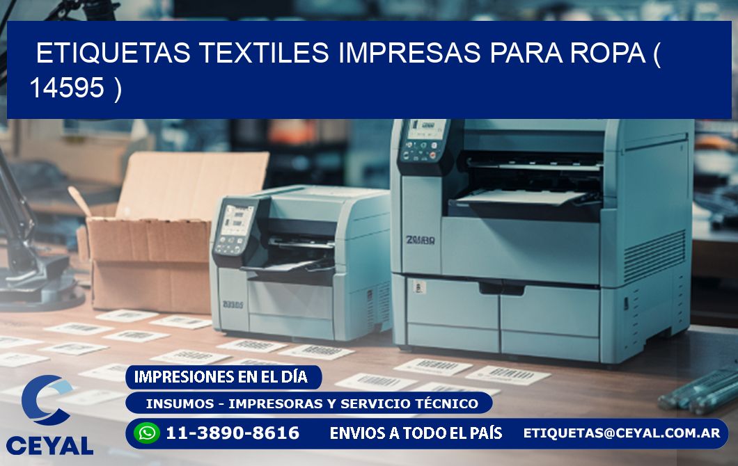 ETIQUETAS TEXTILES IMPRESAS PARA ROPA ( 14595 )