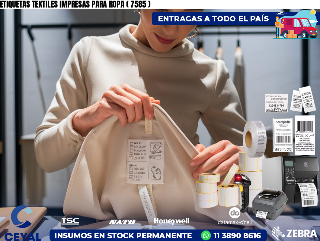 ETIQUETAS TEXTILES IMPRESAS PARA ROPA ( 7585 )