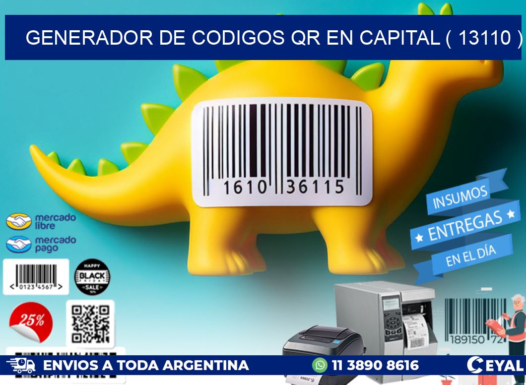 GENERADOR DE CODIGOS QR EN CAPITAL ( 13110 )
