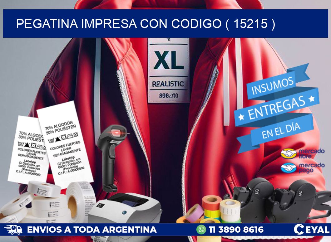 PEGATINA IMPRESA CON CODIGO ( 15215 )