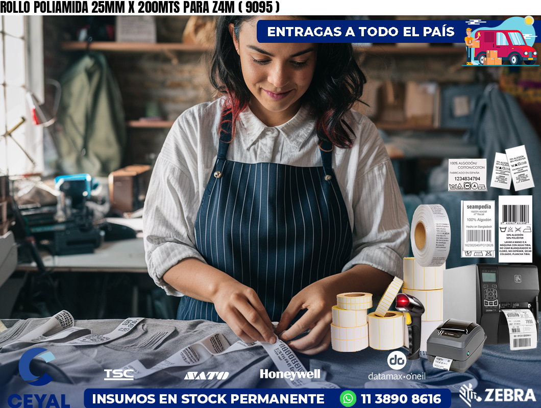 ROLLO POLIAMIDA 25MM X 200MTS PARA Z4M ( 9095 )