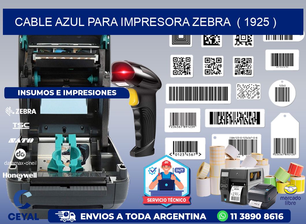 cable azul para impresora zebra  ( 1925 )