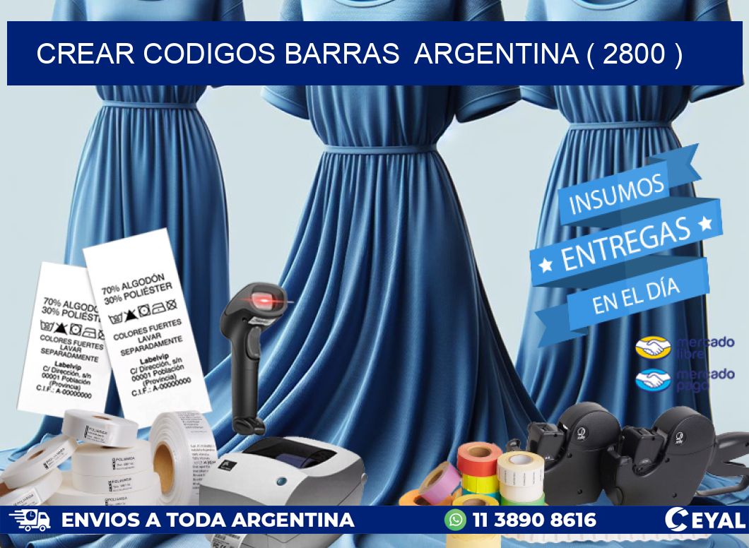 crear codigos barras  argentina ( 2800 )