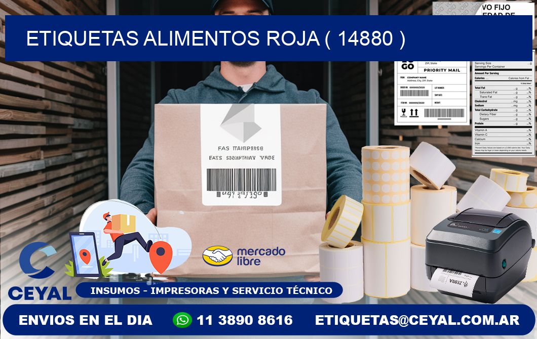 etiquetas alimentos roja ( 14880 )