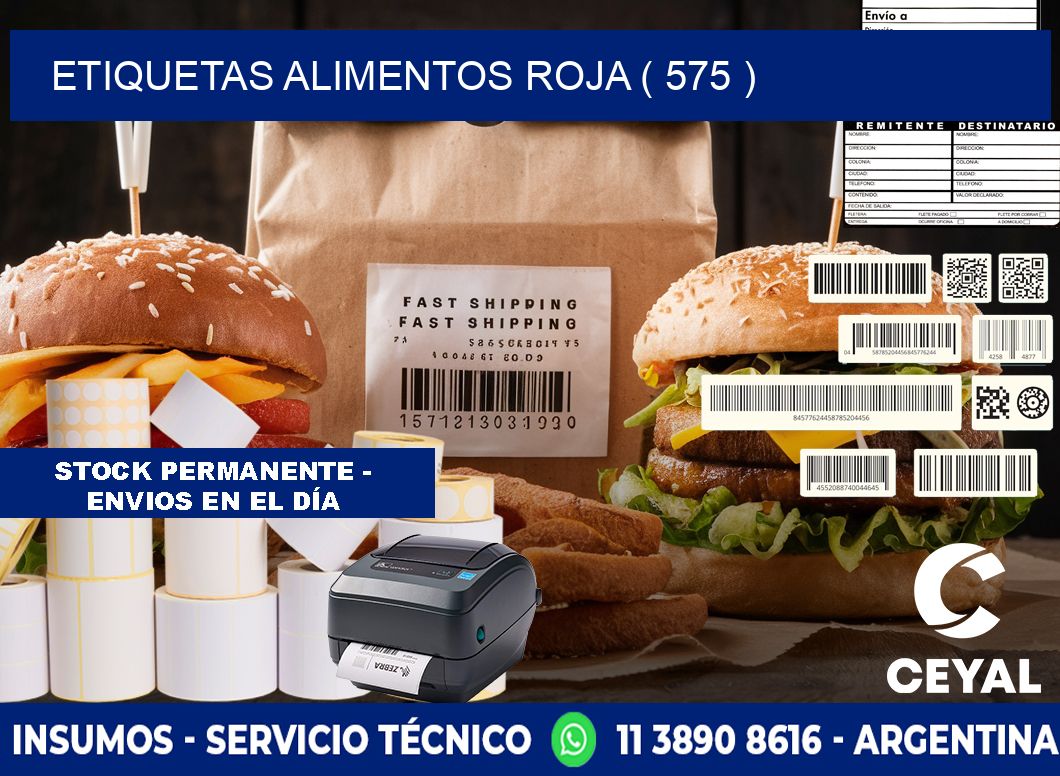 etiquetas alimentos roja ( 575 )