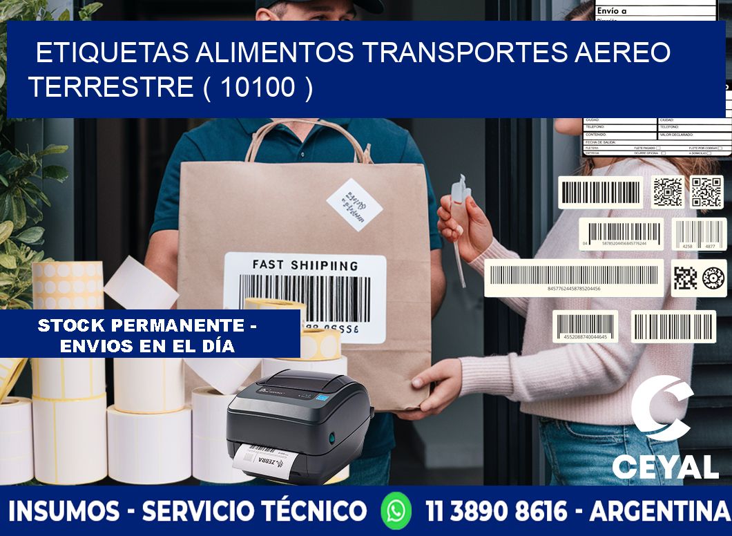 etiquetas alimentos transportes aereo terrestre ( 10100 )