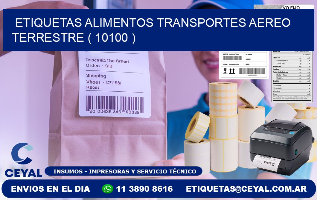 etiquetas alimentos transportes aereo terrestre ( 10100 )