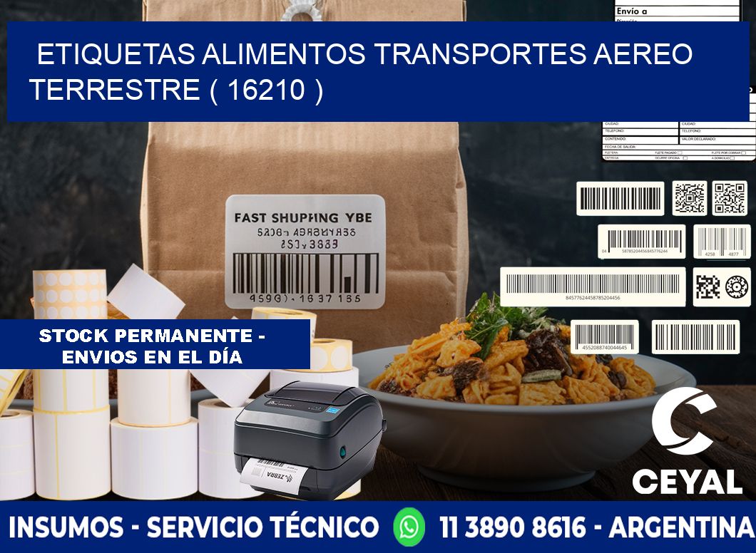 etiquetas alimentos transportes aereo terrestre ( 16210 )