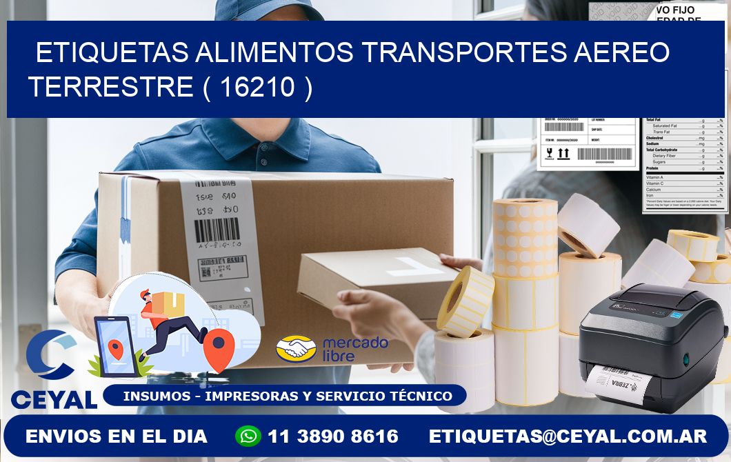 etiquetas alimentos transportes aereo terrestre ( 16210 )