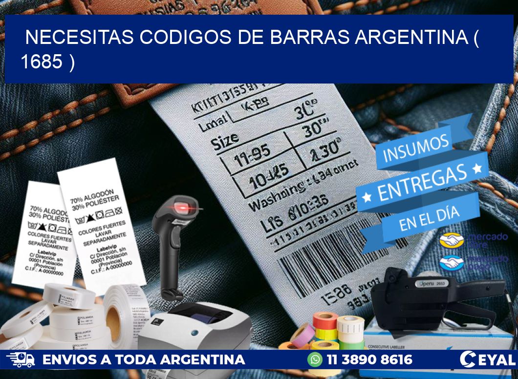 necesitas codigos de barras argentina ( 1685 )