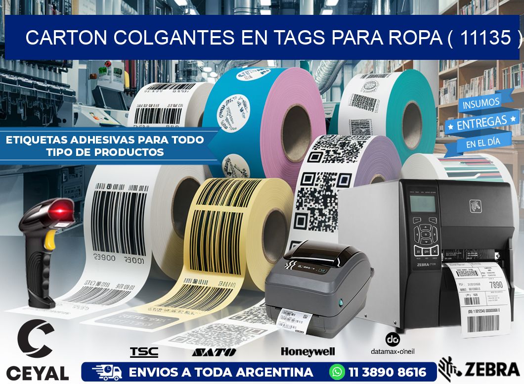 CARTON COLGANTES EN TAGS PARA ROPA ( 11135 )