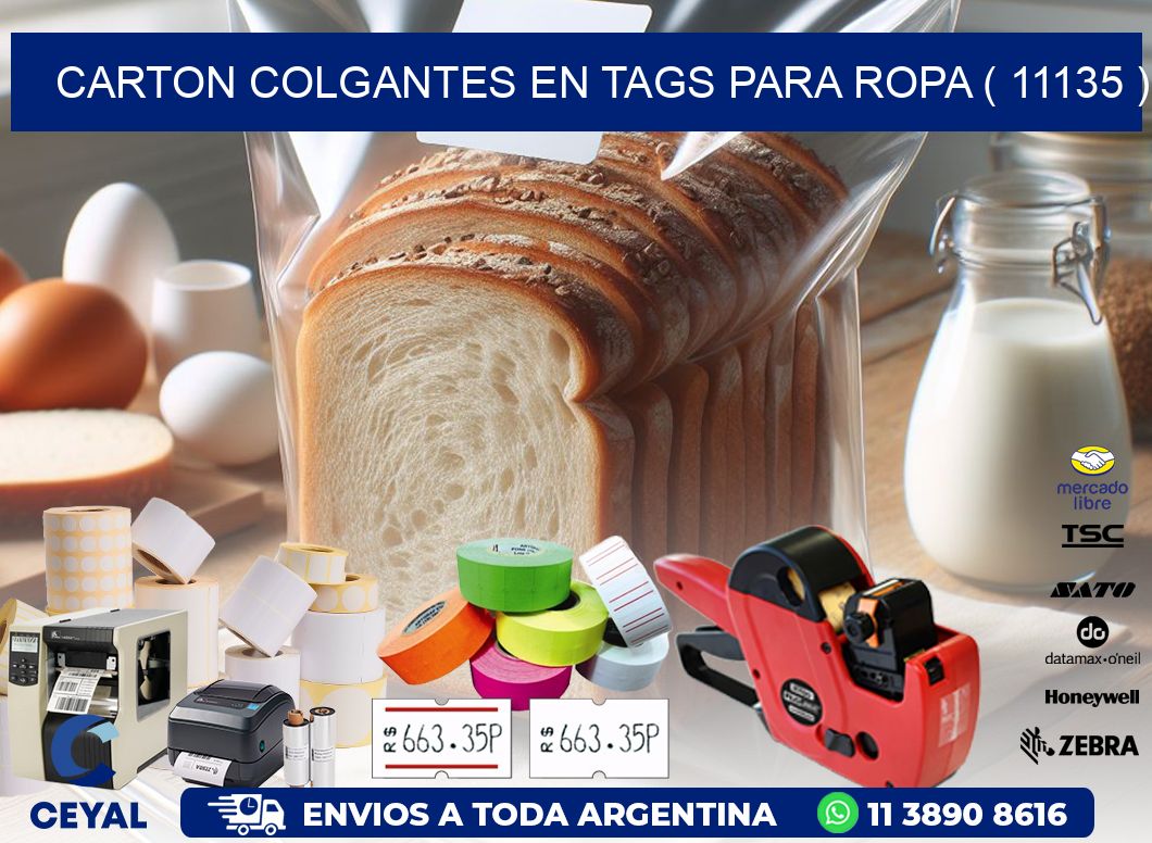 CARTON COLGANTES EN TAGS PARA ROPA ( 11135 )