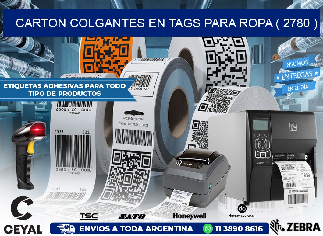 CARTON COLGANTES EN TAGS PARA ROPA ( 2780 )
