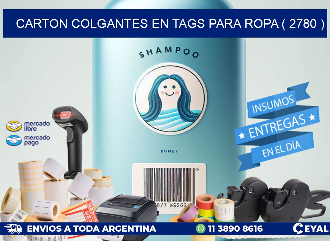 CARTON COLGANTES EN TAGS PARA ROPA ( 2780 )