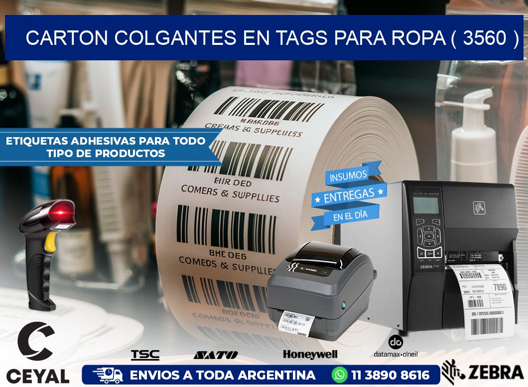 CARTON COLGANTES EN TAGS PARA ROPA ( 3560 )