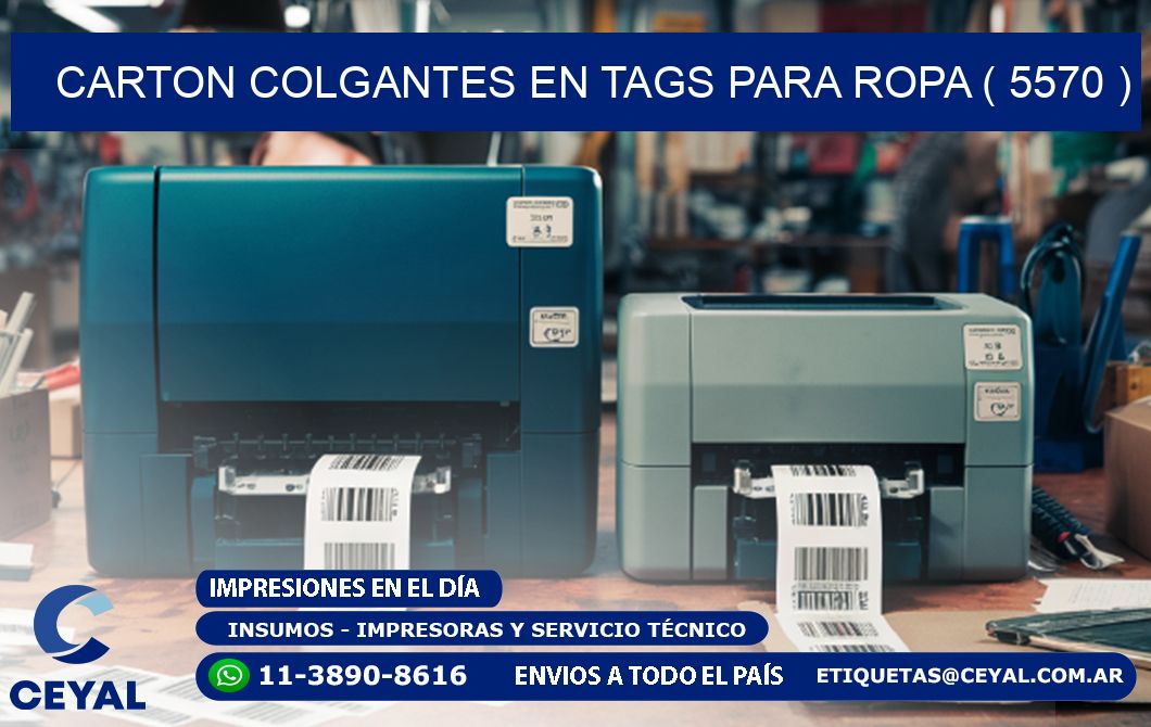 CARTON COLGANTES EN TAGS PARA ROPA ( 5570 )