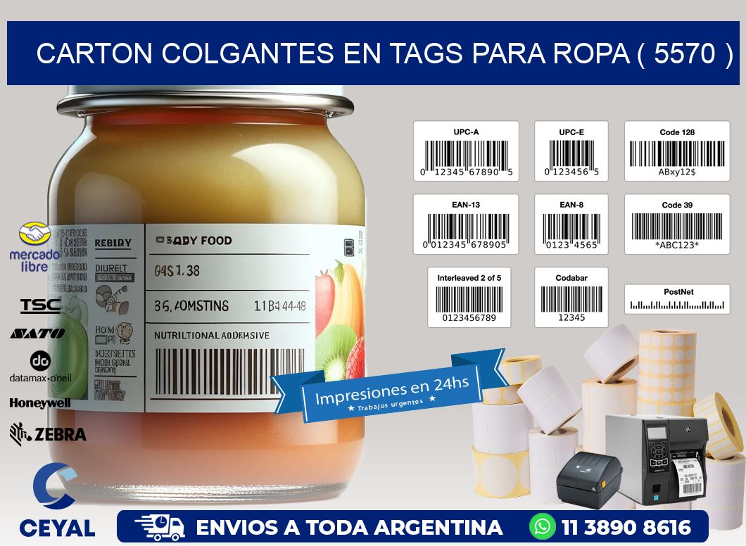 CARTON COLGANTES EN TAGS PARA ROPA ( 5570 )