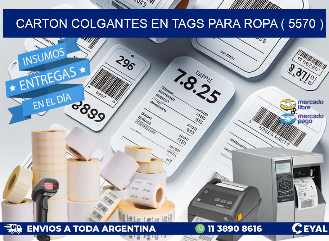 CARTON COLGANTES EN TAGS PARA ROPA ( 5570 )