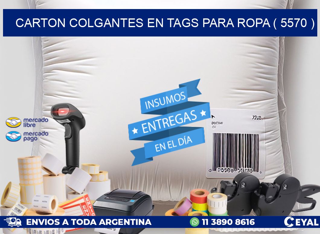 CARTON COLGANTES EN TAGS PARA ROPA ( 5570 )