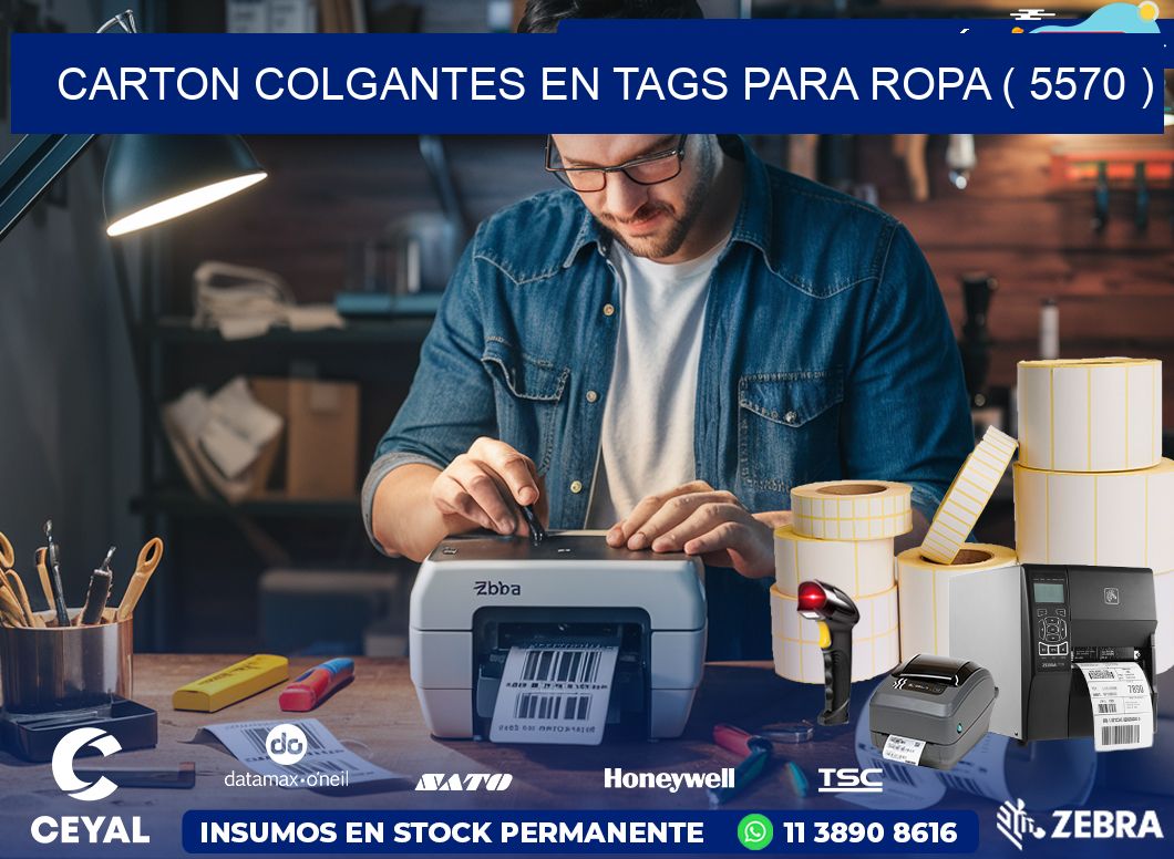 CARTON COLGANTES EN TAGS PARA ROPA ( 5570 )