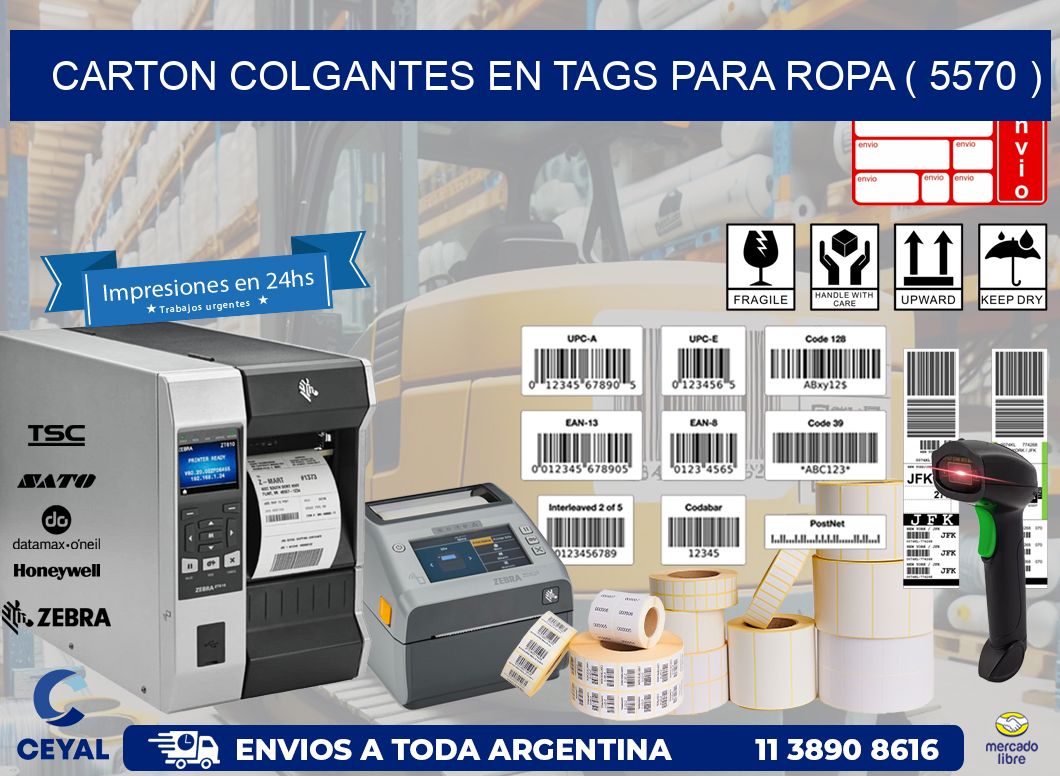 CARTON COLGANTES EN TAGS PARA ROPA ( 5570 )