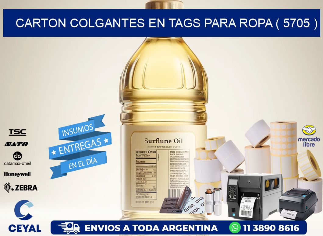 CARTON COLGANTES EN TAGS PARA ROPA ( 5705 )