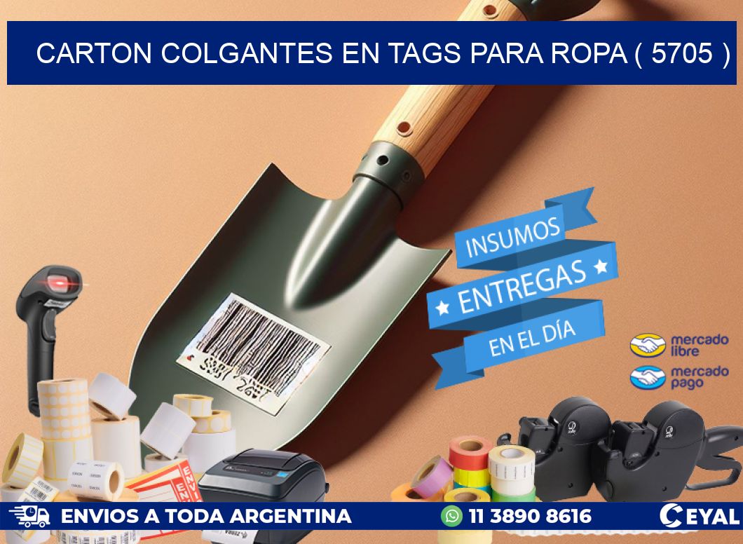 CARTON COLGANTES EN TAGS PARA ROPA ( 5705 )