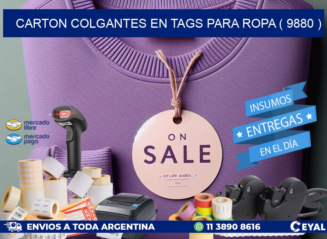 CARTON COLGANTES EN TAGS PARA ROPA ( 9880 )
