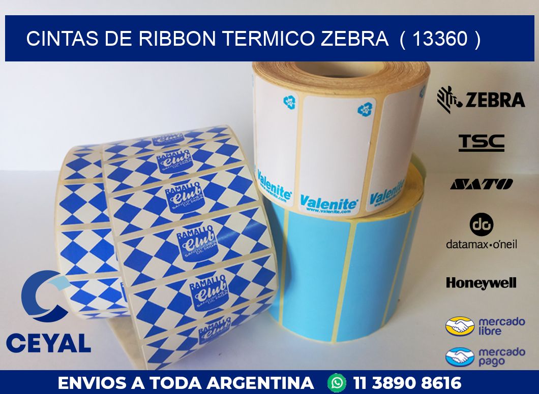 CINTAS DE RIBBON TERMICO ZEBRA  ( 13360 )