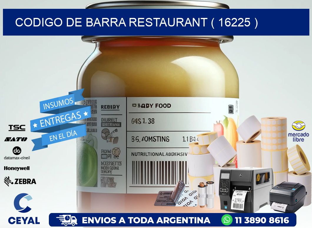 CODIGO DE BARRA RESTAURANT ( 16225 )