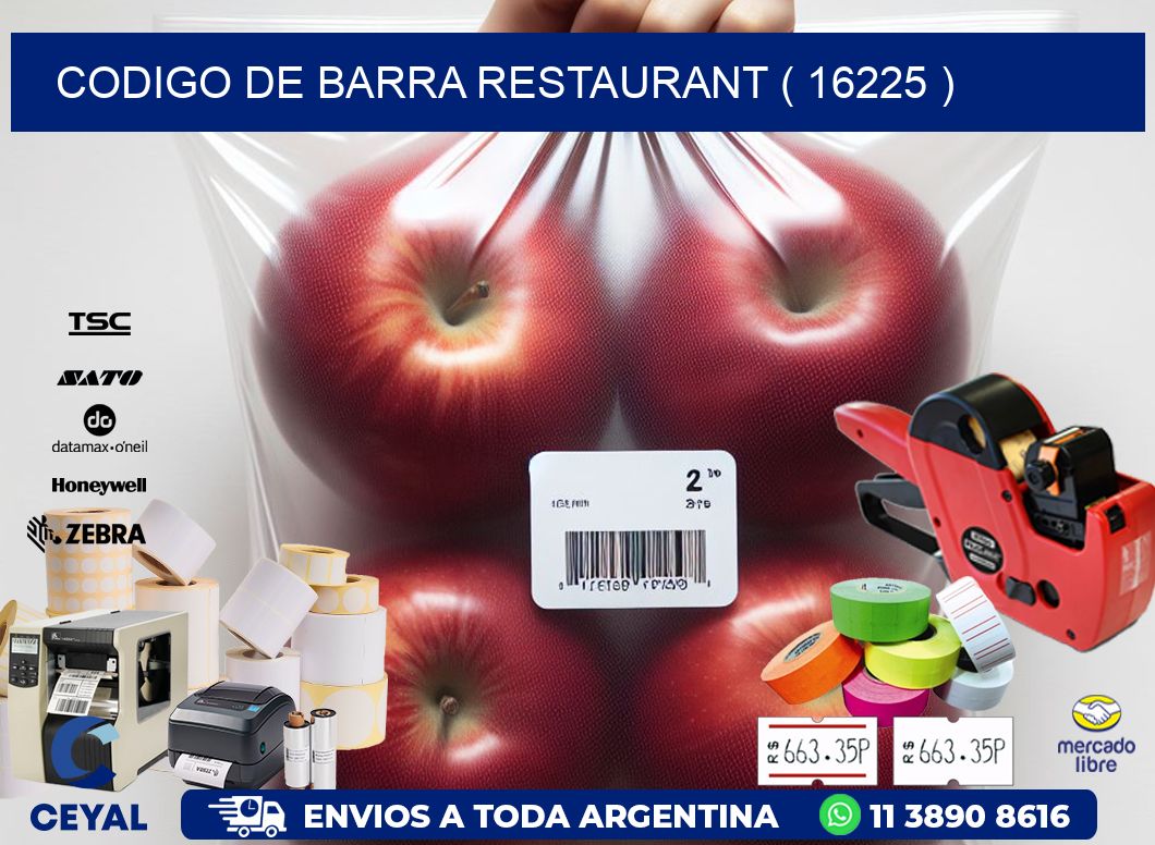 CODIGO DE BARRA RESTAURANT ( 16225 )