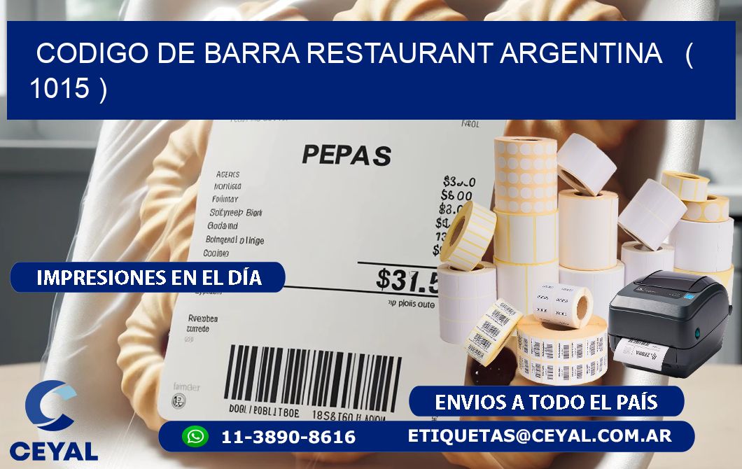 CODIGO DE BARRA RESTAURANT ARGENTINA   ( 1015 )