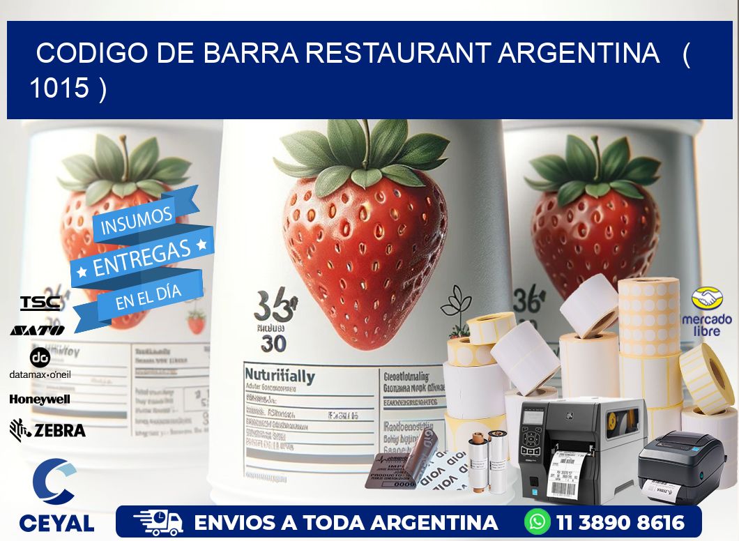 CODIGO DE BARRA RESTAURANT ARGENTINA   ( 1015 )