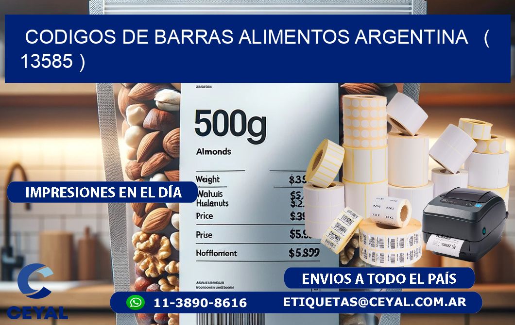 CODIGOS DE BARRAS ALIMENTOS ARGENTINA   ( 13585 )