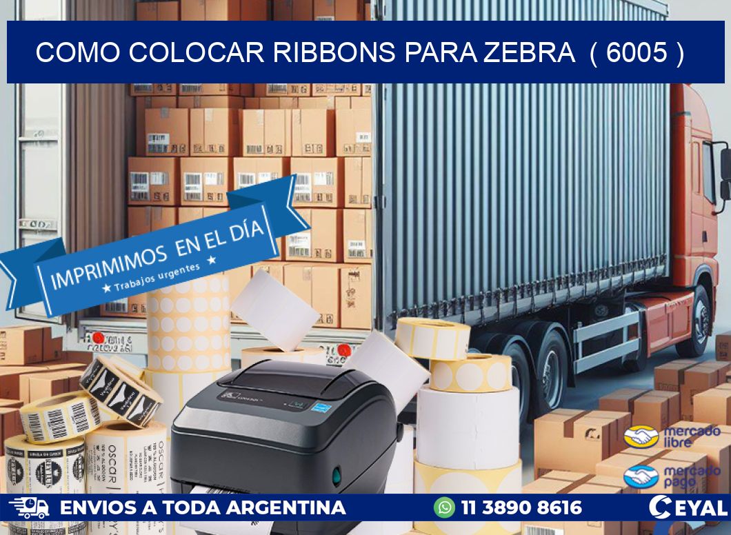 COMO COLOCAR RIBBONS PARA ZEBRA ( 6005 )