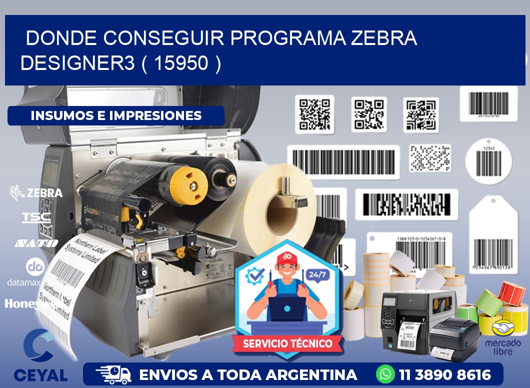 DONDE CONSEGUIR PROGRAMA ZEBRA DESIGNER3 ( 15950 )