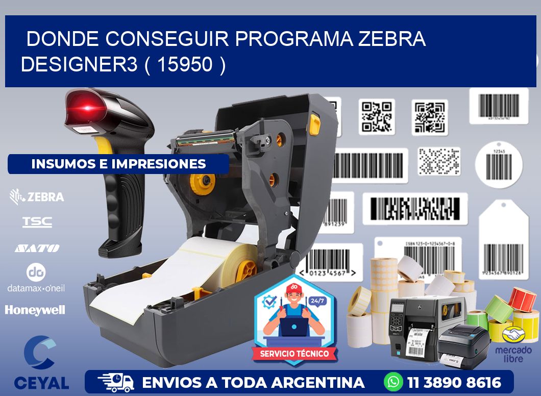 DONDE CONSEGUIR PROGRAMA ZEBRA DESIGNER3 ( 15950 )