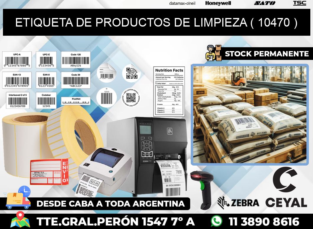 ETIQUETA DE PRODUCTOS DE LIMPIEZA ( 10470 )